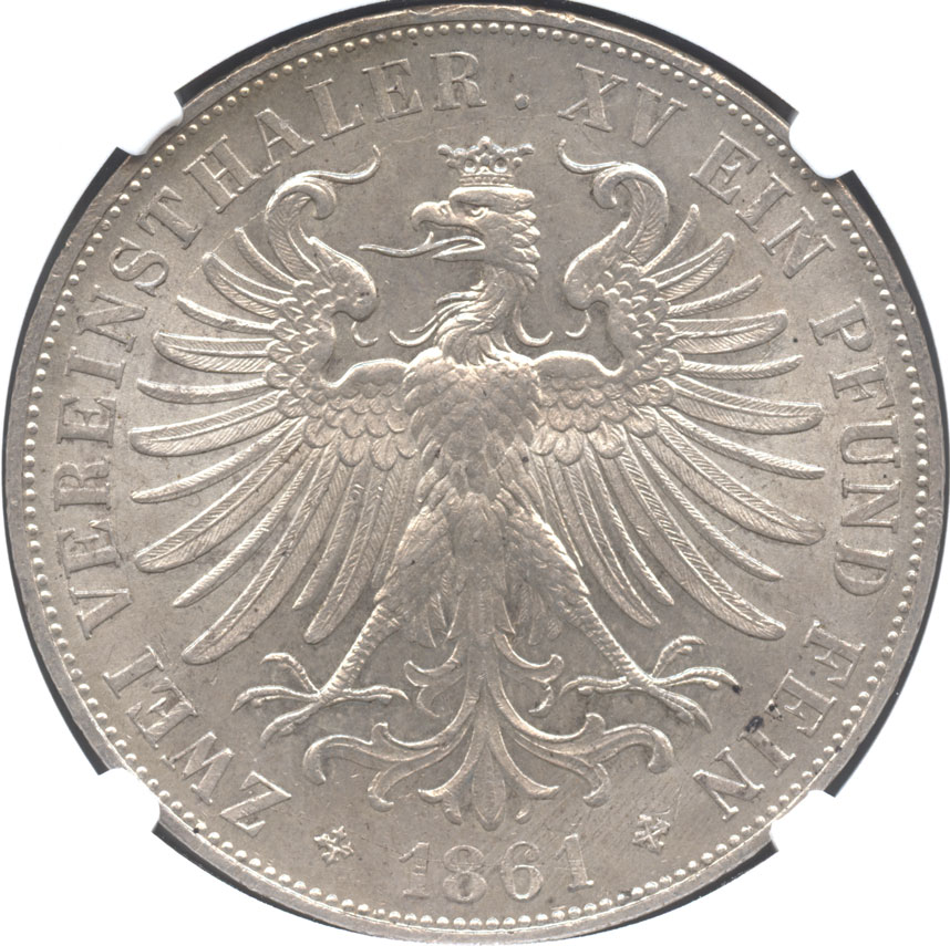 ダルマコインショップ / ドイツ フランクフルト 1ターレル銀貨 1861