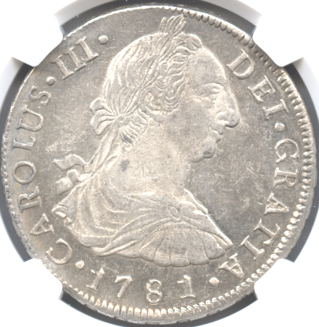 スペイン8レアル銀貨 カルロス4世 1792年CN・S 美品＋ 送料込