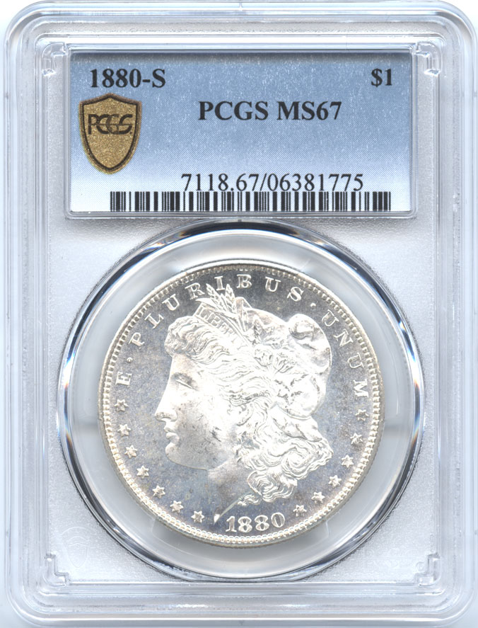 アメリカ 1ドル銀貨 1880(S) モルガンダラー PCGS-MS67 |ダルマコイン