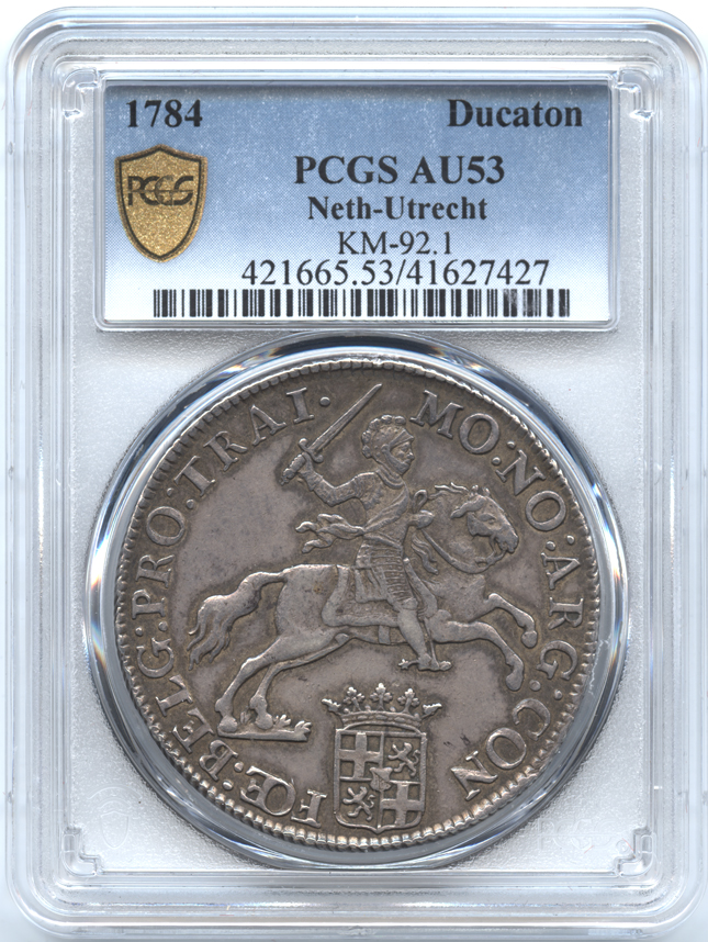 オランダ ユトレヒト 1デュカートン銀貨 1784 シルバーライダー PCGS 