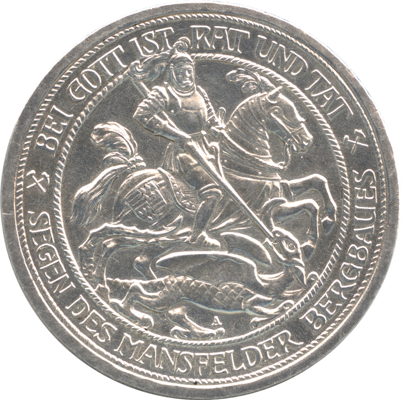ドイツ プロイセン 3マルク銀貨 1915(A) マンスフェルト併合100年記念